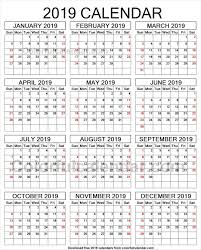 2019 Year Calendar To Print Calendar Template Print Calendar Kids Calendar