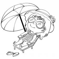 Bambina Che Prende Il Sole Al Mare Disegno Da Colorare Disegni Da Colorare Disegni Bambini Da Colorare