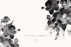 Winter Garden Clip Art Garden Illustration Watercolor Ink Ink Splatter