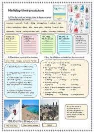 Holiday Time Vocabulary English Travel Vocabulary Vocabulary Exercises Travel English