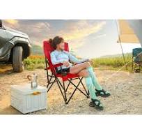 Unbranded Red Metal Folding Lawn Chair, Camping Arm Chair, Folding Camping  Chair for Picnic, with Cup Holder and Carry Bag LT-314