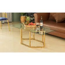 Some metal base coffee tables are too large for some spaces — a variety of smaller metal base coffee tables, measuring 7.5 inches across, are available at 1stdibs. Everly Quinn Rectangular Glass Top Hexagon Gold Stainless Steel Metal Base Coffee Table Wayfair