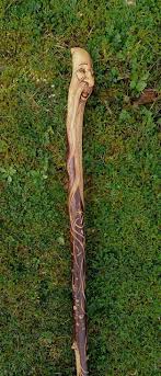 Carved Blackthorn Wood Spirit Staff By Ms Art Dremel Wood Carving Handmade Walking Sticks Hand Carved Walking Sticks