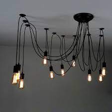 10 Light Adjustable Swag Multiple Pendant Black Pendant Lights Ceiling Lights Lighting Light Bulb Chandelier Swag Pendant Light Ceiling Lights