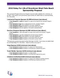 Take part in relay for life as a partner. 2010 Proposal And Committment With Template