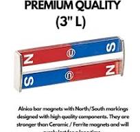 3 Inch Educational Alnico Bar Magnet with North South Identified for  Student Teachers Science Education, 2 Pack