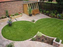 Circular Lawns Create Space For Paving For Our Clients In Poppleton York Circular Garden Design Backyard Landscaping Designs Small Gardens