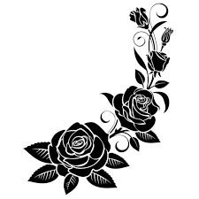 Branch Of Roses Vector Art Illustration Rose Stencil Flower Pattern Drawing Flower Stencil