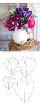 Free Paper Peony Template Peony Paper Flower Template Peonypaperflowertemplate Paper Peony Template Paper Flowers Paper Flowers Craft