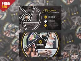 The whole card looks like a camera when viewed straight on. Wedding Photographer Business Card Psd Psd Zone
