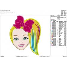 Download or print cute jojo dot to dot printable worksheet from jojo circus connect the dots category. Jojo Siwa Girl Applique And Fill Stitch Designs