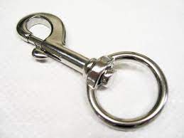 Swivel eye boat snap hook manufactured in nickel plated bronze. Swivel Eye Bolt Snap Hook Stainless Steel 32mm Key Ring Leash Flag Trigger Keychain