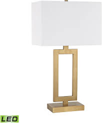 I like brass, but the polished brass on the lamps looked a bit dated. Elk Home D3124 Led Dromos Modern Antique Brass Led Table Lamp Ekh D3124 Led