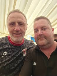 Whatta guy! Made the effort to come into the fan tent after the game to  celebrate us staying up! Family man too. Spent well over an hour chatting  to fans especially me