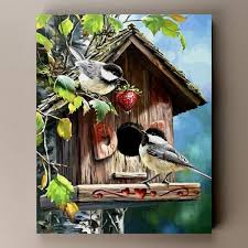 Bird House Kits For Adults Birdhouse Bird Houses Painted Paint By Number Painting