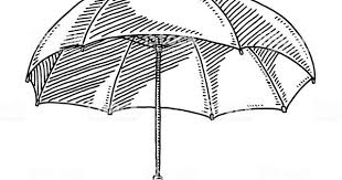 Black And White Umbrella Drawing Hand Drawn Vector Drawing Of An Open Umbrella Black And White Sketch Umbrella Drawing Umbrella Black And White Sketches