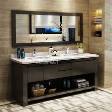 Specially made wooden basin with a cabinet to a sauna. 1818 Bathroom Vanities Solid Wood Bathroom Cabinet Combination Wash Basin Cabinet Rubber Wood Vanity Cabinet With Double Basin Pneumatic Parts Aliexpress