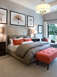 Neutral Bedroom With Burnt Orange Accents Orange Bedroom Decor Bedroom Orange Gray Master Bedroom