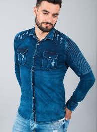 Quelle que soit l'occasion, notre ligne de chemises homme est faite pour t'offrir une allure soignée à chaque instant. Chemise Homme Jeans Destroy Bleu Delave Wilson
