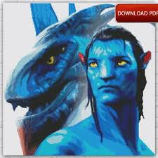 Avatar Baby Counted Cross Stitch Pattern, Avatar Pandora Embroidery Chart,  Avatar Movie Ornament, Nursery Wall Decor, Instant Download PDF