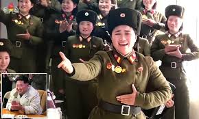 Maybe you would like to learn more about one of these? Kim Jong Un Applauds As North Korean Female Soldiers Sing Daily Mail Online