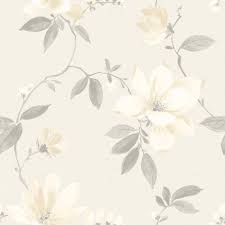 Traditional and modern floral prints for bedrooms, living rooms, and kitchens. Magnolia Cream Floral Flat Wallpaper