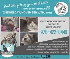 Please be sure to bring a valid photo id with you. 9th Free Spay Neuter Day Animal Shelter Inc Of Sterling