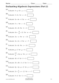 Each worksheet is randomly generated and thus unique. Evaluating Algebraic Expressions Part 2 Evaluating Algebraic Expressions Algebraic Expressions Algebraic Expressions Activities