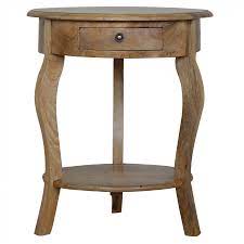 End and side tables might be just an addition to your main furniture but they are incredibly functional. Mango Hill Round Side Table With Drawer And Shelf The Haven Home Interiors