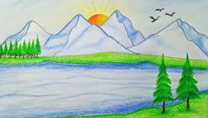 25 Gambar Pemandangan Gunung Yg Mudah Di Gambar Gambar Sketsa Pemandangan Laut Sederhana Ini Menggambarkan Pemandangan Laut Di 2020 Gambar Simpel Pemandangan Gambar