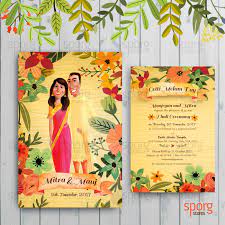 Sporg Studio Creates Caricature Illustrated Wedding Invitation Illustrated Wedding Invitations Wedding Invitation Card Design Indian Wedding Invitation Cards