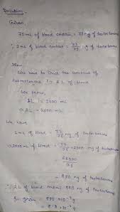 See full list on thecalculatorsite.com Solved A Blood Analysis Indicates That There Are 33 Ng Of Testosterone In 75 Ml Of Blood How Many Grams Of Testosterone Are There In 2 0 L Of This Course Hero