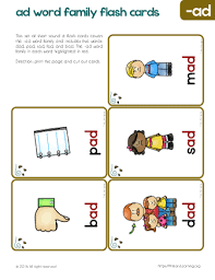 Ad Family Words Flash Cards Word Families Word Family Worksheets Cvc Words Kindergarten