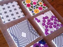 Apply mod podge on top of your scrapbook paper square and let it dry. Diy Night Tile Coasters With Scrapbook Paper Design Improvised