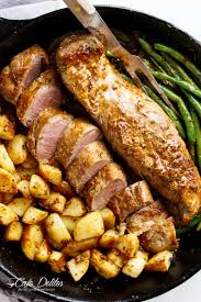 Now imagine dipping a soft bread roll into that creamy mushroom sauce. Dijon Garlic Pork Tenderloin Veggies Cafe Delites