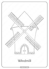 Free Printable Windmill Pdf Coloring Page Windmill Coloring Pages Free Printables
