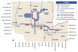Phoenix Metro Light Rail Extension Plans System Map Light Rail Arizona Travel