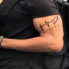 Key , cancer ribbon and star design tattoos are mostly preferred by men. Voorkoms Faith Hope Love Waterproof Tattoo Men And Women Temporary Body Tattoo Amazon In Beauty