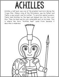 Master the art of the coloring and maybe someday you could work for a cartoon artist like a comic book creator. Achilles Greek Mythology Biography Coloring Page Craft Activity Or Poster