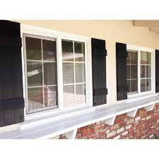 Boxed pairs with color matched screws included. 14 Inch X 31 Inch Builders Choice Vinyl Four Board Joined Window Shutters With Spikes Screws Per Pair Black Window Shutters House Exterior Windows