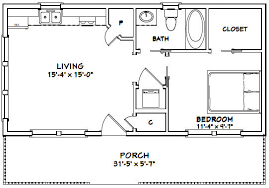 It has a microwave over range & stacked washer/dryer. 32x16 House 1 Bedroom 1 Bath 512 Sq Ft Pdf Floor Plan Etsy Small House Floor Plans Guest House Plans Pool House Plans
