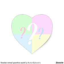 Gender Reveal Question Mark Heart Sticker Zazzle Com Gender Reveal Heart Stickers This Or That Questions