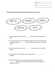 Latihan isi tempat kosong tahun 3. Isi Tempat Kosong Dibawah Dengan Penanda Wacana Yang Sesuai