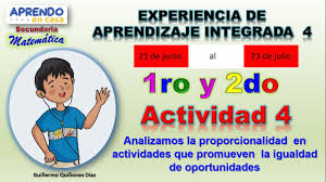 Una de las formas de acercase a los conocimientos matemáticos, que se entienden como elementos abstractos, es a partir de las experiencias y vivencias concretas. Aprendo En Casa 2021 1 Y 2 Grado Secundaria Matematica Actividad 4 Experiencia Aprendizaje 4 Youtube