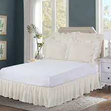 Do you put a bed skirt on a 4 poster bed. Wrap Around Ruffled Bed Skirt Bed Maker S Target