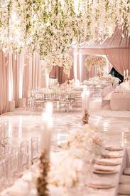 Romantic Ballroom Wedding Reception Ideas With Flower Installation Hanging From Ceiling Wedding Inside Fairytale Wedding Decorations Dance Floor Wedding