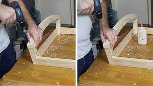 Kurt then cut the feet of the wingback chair at an angle to match the curve of the rocking chair runners using a jigsaw. Make A Rocking Chair From An Upholstered Chair Gray House Studio