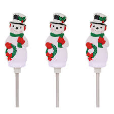 Christmas decor snowman 2 birds 72 in. Home Accents Holiday Snowman Led Pathway Light With Timer 3 Pack The Home Depot Canada