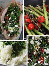 Jamie oliver läßt sich von nordafrika inspirieren. Jamie Oliver 30 Minuten Gefullte Hahnchenbruste Auf Zyprische Art Spargel Rispentomaten Krautsalat St Clement S Drink Eisk Krautsalat Spargel Hahnchen