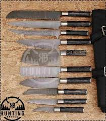 This robust knife is lab tested under intense conditions,the balance and shape of this knife ensures perfect grip. Kbhk 039 High Quality Beautiful 10piece Custom Handmade Damascus Steel Chef Kitchen Knife Set Hand Forged Chopper Butcher Knife Set With Leather Case Kitchen Chef Set Kb Hunting Knives